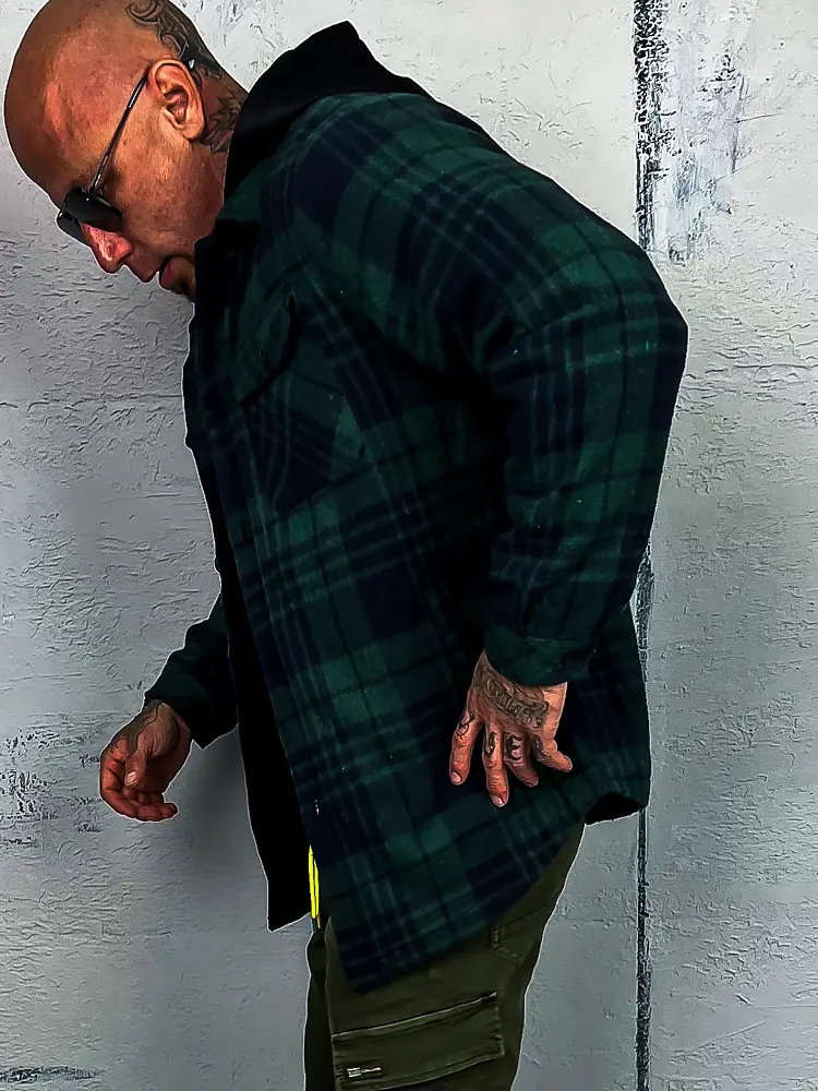 Kockás ingkabát kapucnival - next