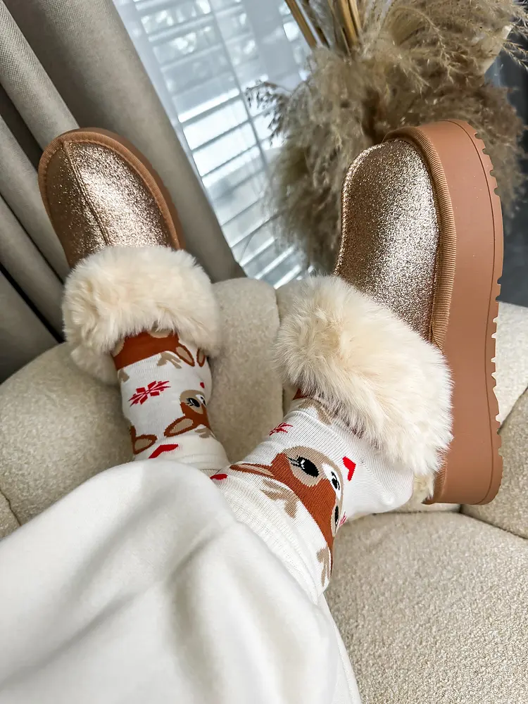 Csillogós meleg papucs GLENA - next