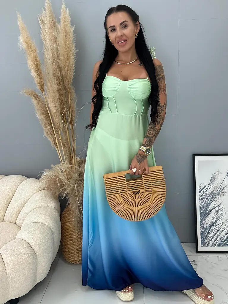 Spagetti pántos hosszú szatén ruha TAMMY - next