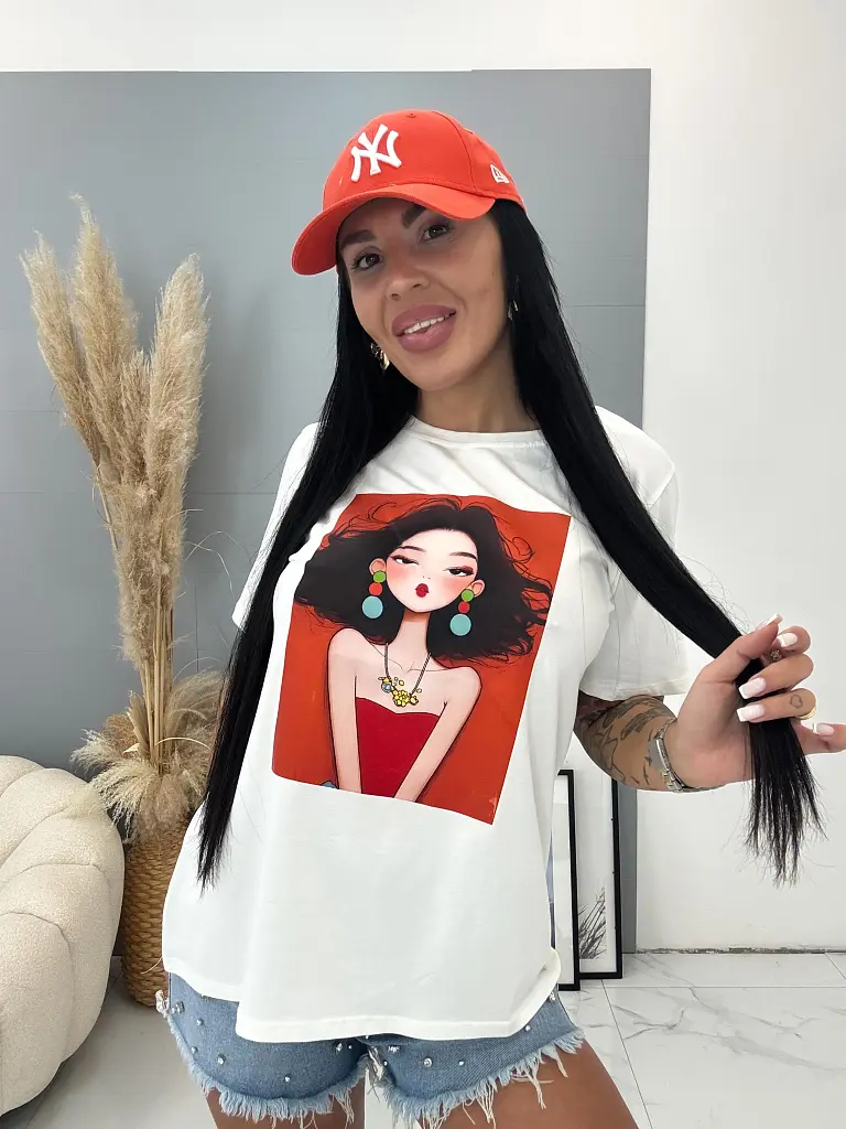 Nyomtatott mintás fehér felső KATRIN - next