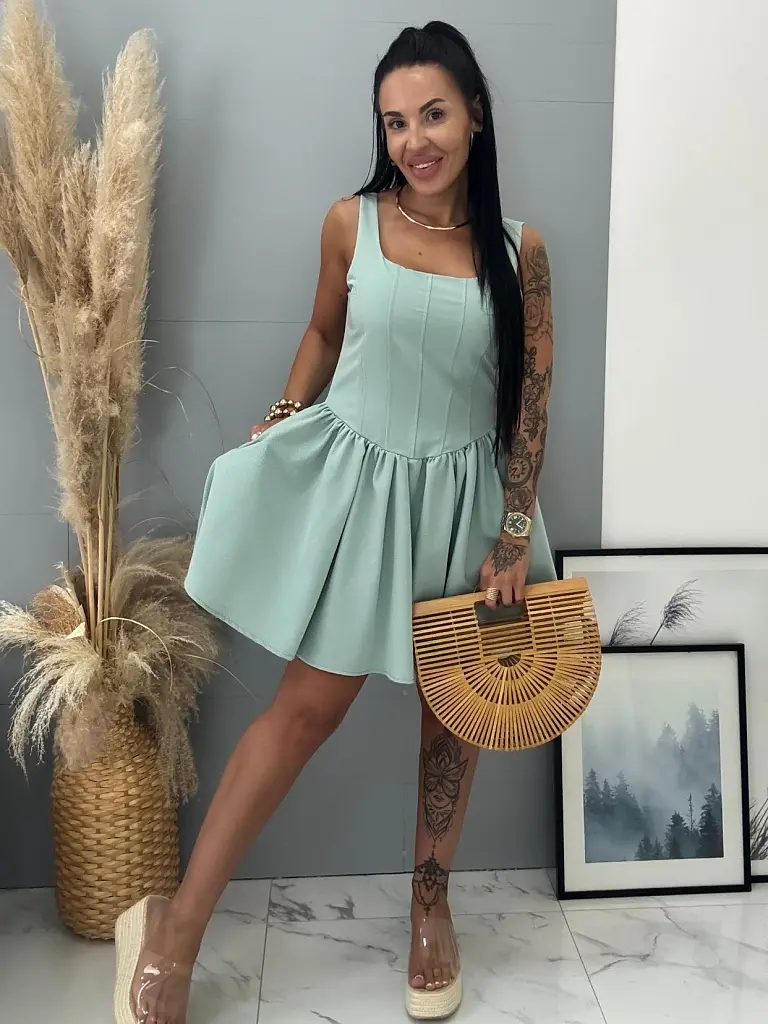 Zöld női miniruha STEPHANY - next