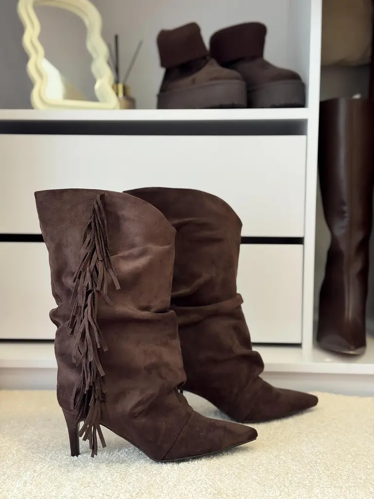 Velúr magasszárú csizma DINAY - next