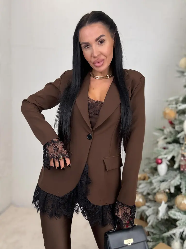 Barna zakó csipkével MALEEN