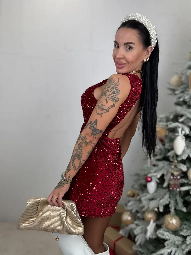 Flitteres bársony ruha CHAYA 