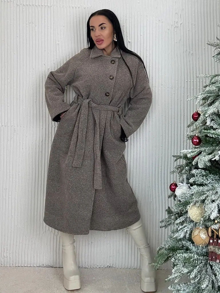 Szürke kabát övvel SNUVIA
