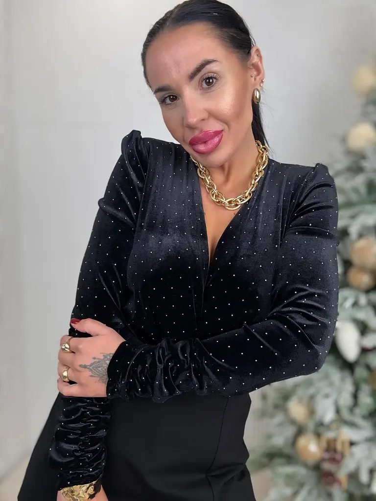 Bársony csillogós body LINORA  - next