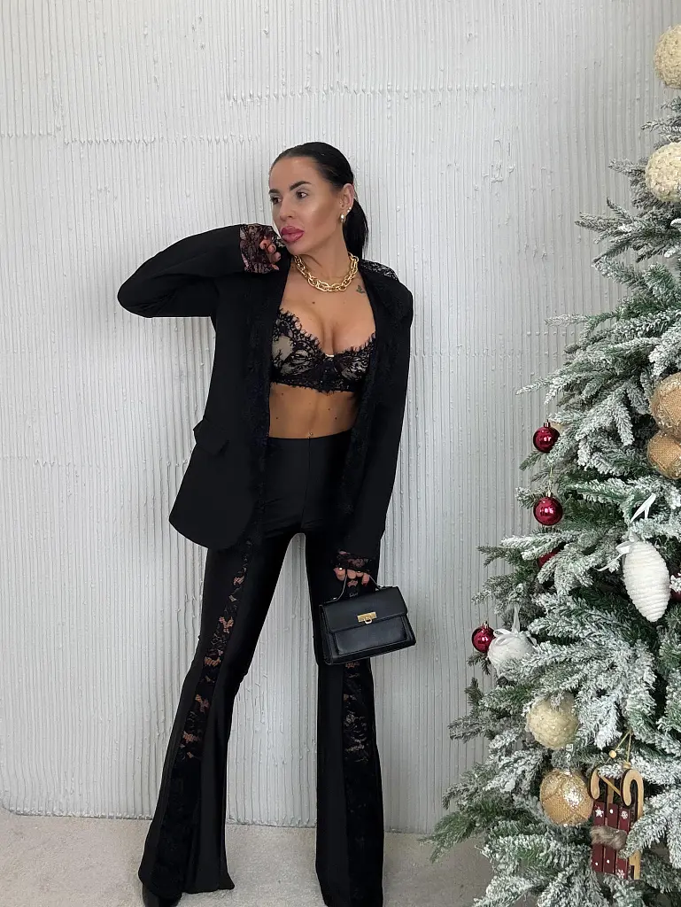 Fekete zakó fekete csipkével MILAYA - next