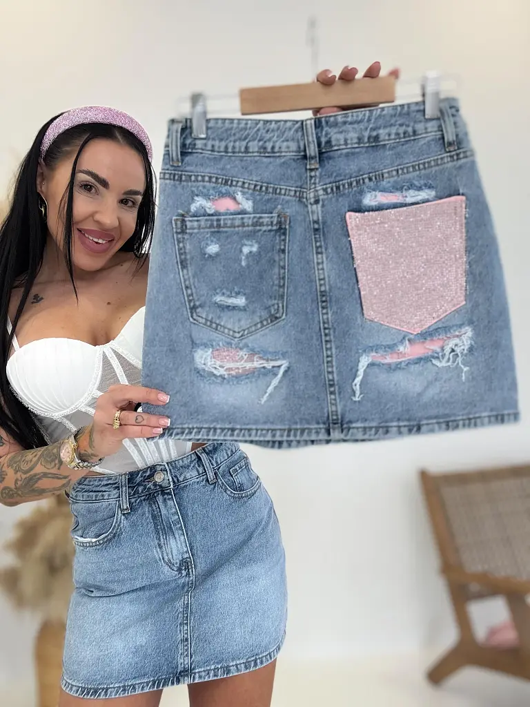 Farmer szoknya hátul csillogós zsebbel FLEXI - next