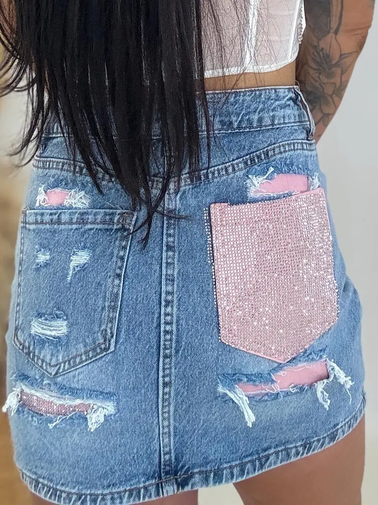 Farmer szoknya hátul csillogós zsebbel FLEXI