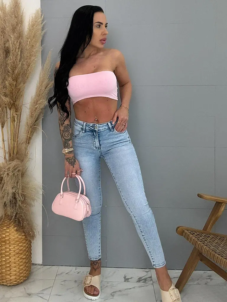 Női slim fit farmer magasított derékkal