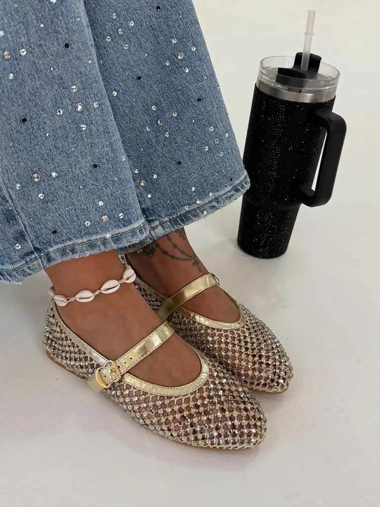 Hálós balerina cipők kövecskékkel díszítve KALIN - next