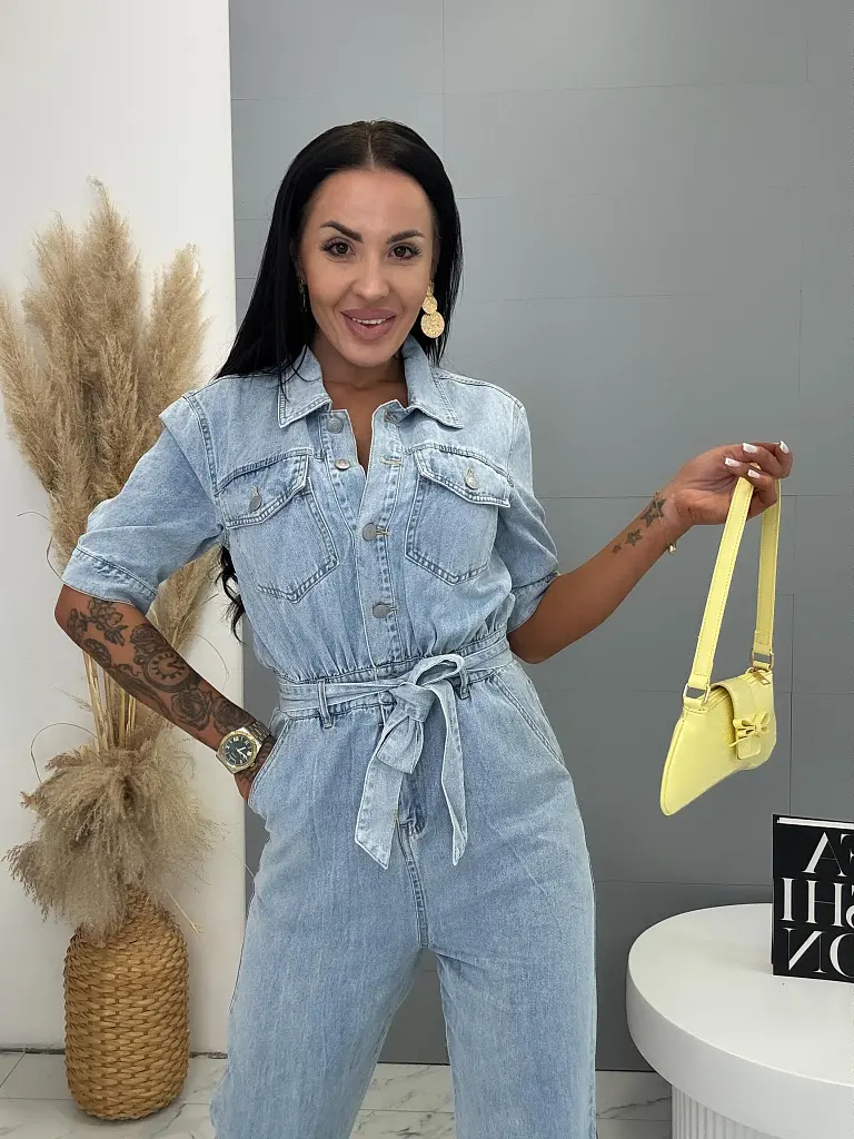 Rövid ujjú farmer overál NICE