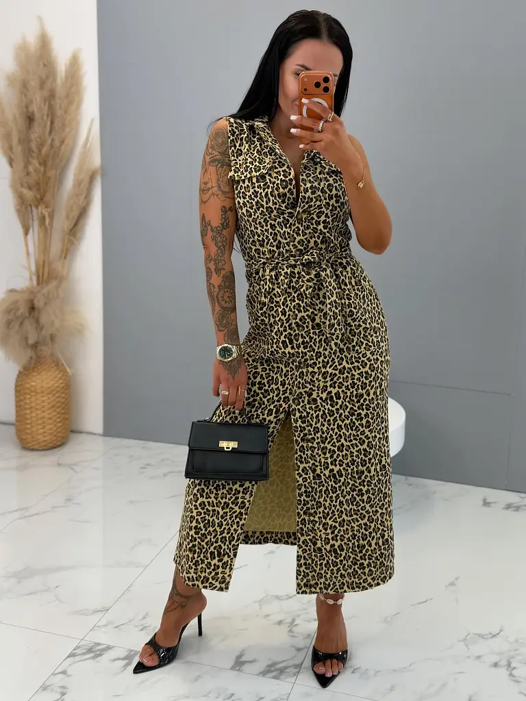Hosszú leopárdmintás farmer ruha LEO - next