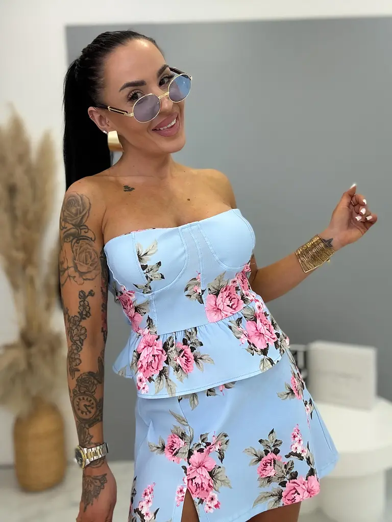 Kétrészes virágmintás szett FLORA